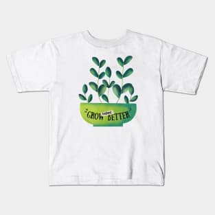 Grow Better | Good Omens | Crowley Kids T-Shirt